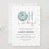 Oh Baby Donut & Sprinkles Gold Boy Baby shower Kaart (Voorkant)