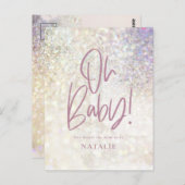 Oh baby! douchefeest Glitter sprankeling stijlvol Briefkaart (Voorkant / Achterkant)