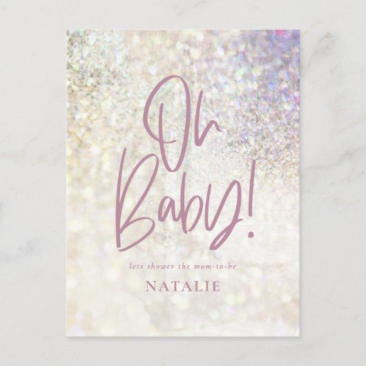 Oh baby! douchefeest Glitter sprankeling stijlvol Briefkaart (Voorkant)