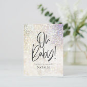 Oh baby! douchefeest Glitter sprankeling stijlvol Briefkaart (Staand voorkant)