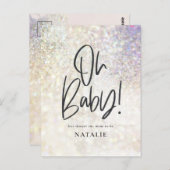 Oh baby! douchefeest Glitter sprankeling stijlvol Briefkaart (Voorkant / Achterkant)