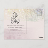 Oh baby! douchefeest Glitter sprankeling stijlvol Briefkaart (Achterkant)