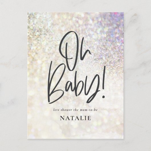Oh baby! douchefeest Glitter sprankeling stijlvol Briefkaart (Voorkant)