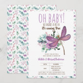 Oh Baby DRAGONFLY maak een mooi Baby shower Kaart (Voorkant / Achterkant)