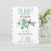 Oh Baby DRAGONFLY maak een mooi Baby shower Kaart (Staand voorkant)