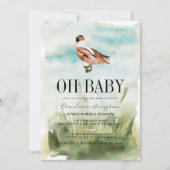 Oh Baby Duck/Mallard Waterverf Boy Baby shower Kaart (Voorkant)
