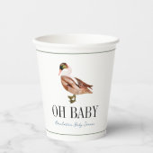 Oh Baby Duck/Mallard Waterverf Boy Baby shower Papieren Bekers (Voorkant)