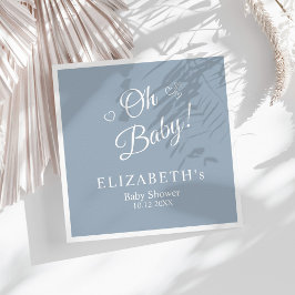 "Oh Baby" Dusty Blue Modern Minimalistisch Baby sh Servet