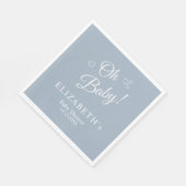 "Oh Baby" Dusty Blue Modern Minimalistisch Baby sh Servet (Hoek)