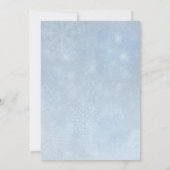 Oh Baby Dusty Blue Snowflake Shower Uitnodigen Kaart (Achterkant)