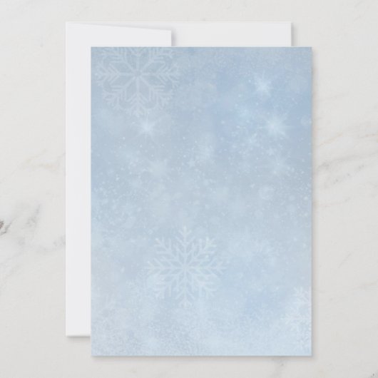 Oh Baby Dusty Blue Snowflake Shower Uitnodigen Kaart (Achterkant)
