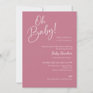 Oh Baby Dusty Rose Baby Shower Uitnodiging Script