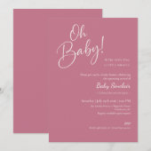 Oh Baby Dusty Rose Baby Shower Uitnodiging Script (Voorkant / Achterkant)