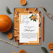 Oh Baby een beetje schattig Oranje citrus Baby sho Bedankkaart
