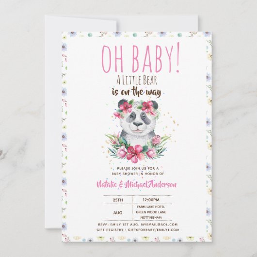 Oh Baby een klein Beer is onderweg naar Panda Show Kaart (Voorkant)