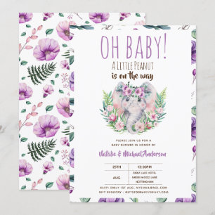 Oh Baby Een kleine pinda Boho Elephant Baby shower Kaart