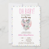 Oh Baby Een kleine pinda Boho Elephant Boho Flower Kaart (Voorkant)