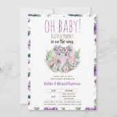 Oh Baby Een Kleine Pinda Boho Olifant Baby Shower Kaart (Voorkant)