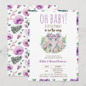 Oh Baby Een Kleine Pinda Boho Olifant Baby Shower Kaart (Voorkant / Achterkant)