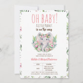 Oh Baby Een Kleine Pinda Boho Olifant Baby Shower Kaart (Voorkant)