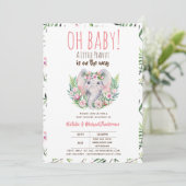 Oh Baby Een Kleine Pinda Boho Olifant Baby Shower Kaart (Staand voorkant)