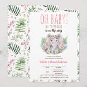 Oh Baby Een Kleine Pinda Boho Olifant Baby Shower Kaart (Voorkant / Achterkant)