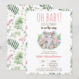 Oh Baby Een Kleine Pinda Boho Olifant Baby Shower Kaart