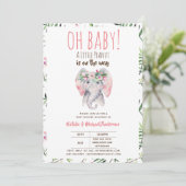 Oh Baby Een kleine pinda Elephant Baby shower Boho Kaart (Staand voorkant)