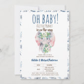 Oh Baby Een kleine pinda Elephant Boho Floral Chic Kaart (Voorkant)
