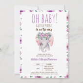 Oh Baby Een Kleine Pinda Olifant Baby Shower Boho Kaart (Voorkant)
