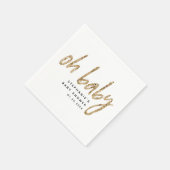 Oh Baby Eenvoudig Baby shower Gouden Glitter Servet (Hoek)