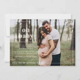 Oh Baby | Eenvoudig foto-Baby shower Kaart