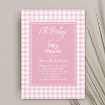 Oh Baby Eenvoudige Retro Roze Gingham Meisje Baby 