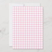 Oh Baby Eenvoudige Retro Roze Gingham Meisje Baby  Kaart (Achterkant)