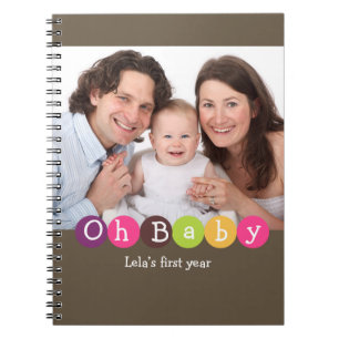 Oh Baby eerste jaar familie grijze kleur stippen j Notitieboek