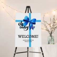 Oh Baby! Elegant Blue Bow Baby shower