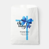 Oh Baby! Elegant Blue Bow Baby shower Bedankzakje (Voorkant)