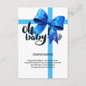 Oh Baby! Elegant Blue Bow Baby shower Informatiekaartje (Voorkant)