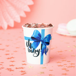 Oh Baby! Elegant Blue Bow Baby shower Papieren Bekers