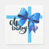 Oh Baby! Elegant Blue Bow Baby shower Servet (Voorkant)