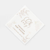 Oh Baby Elegant gouden bladeren vlinder Baby showe Servet (Hoek)