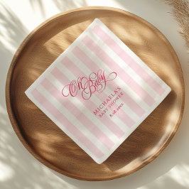 Oh Baby Elegant Schrift & Strepen Baby Borrel Servet