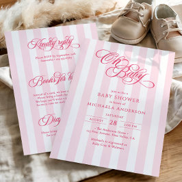 Oh Baby Elegant Script All In One Baby Shower Kaart