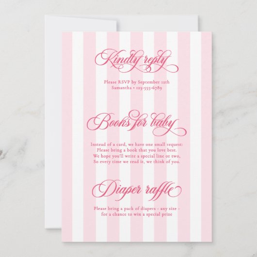 Oh Baby Elegant Script alles in één Baby shower Kaart (Achterkant)