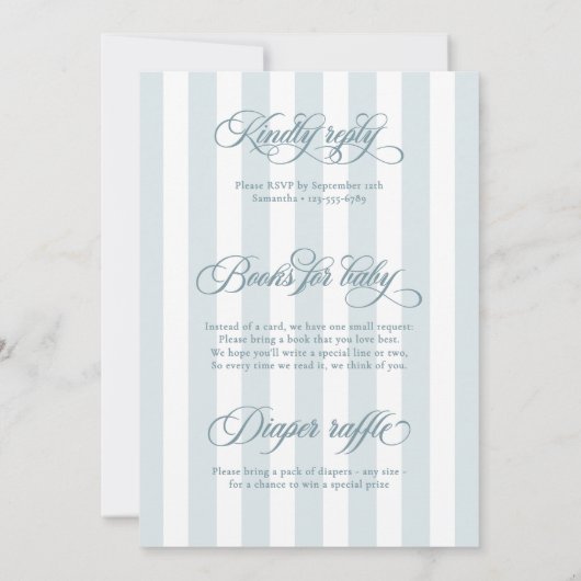 Oh Baby Elegant Script alles in één Baby shower Kaart (Achterkant)