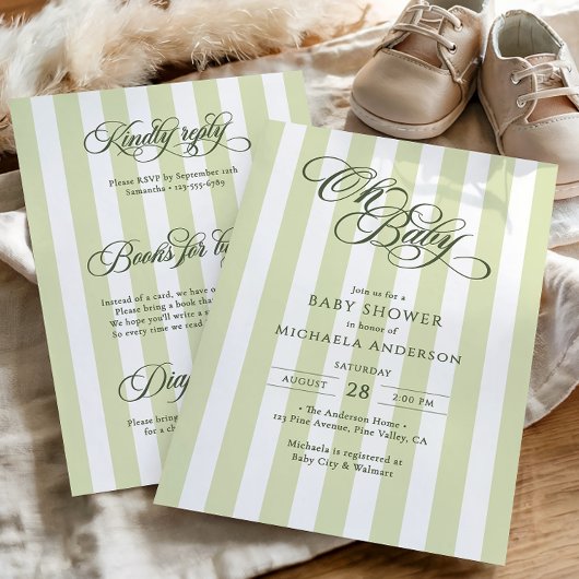 Oh Baby Elegant Script alles in één Baby shower Kaart