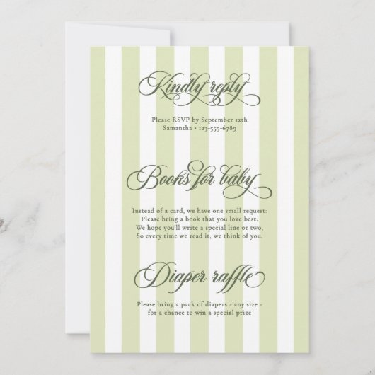 Oh Baby Elegant Script alles in één Baby shower Kaart (Achterkant)