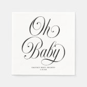 Oh Baby Elegant Script Gender Neutral Baby Shower Servet (Voorkant)