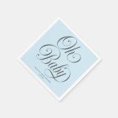 Oh Baby Elegant Script Lt. Blue Boy Baby Shower Servet (Hoek)