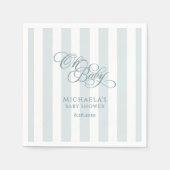 Oh Baby Elegant Script & Stripes Baby shower Servet (Voorkant)